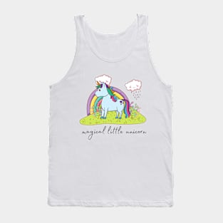 Magical Little Unicorn With Rainbow Tank Top